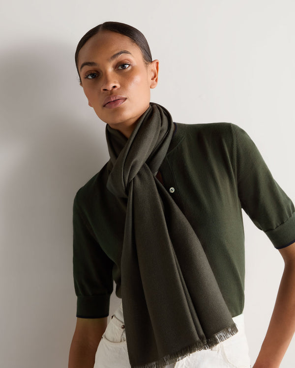 N.peal Women's Pashmina Cashmere Stole In Arabica Khaki Green