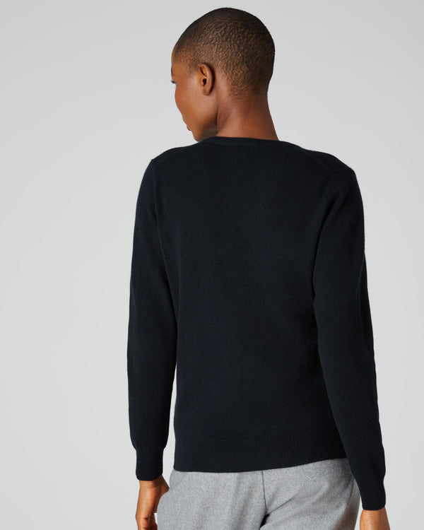 N.peal Women's Phoebe V Neck Cashmere Sweater In Black