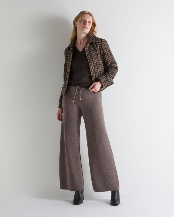 N.peal Women's Phoebe V Neck Cashmere Sweater In Chocolate Brown