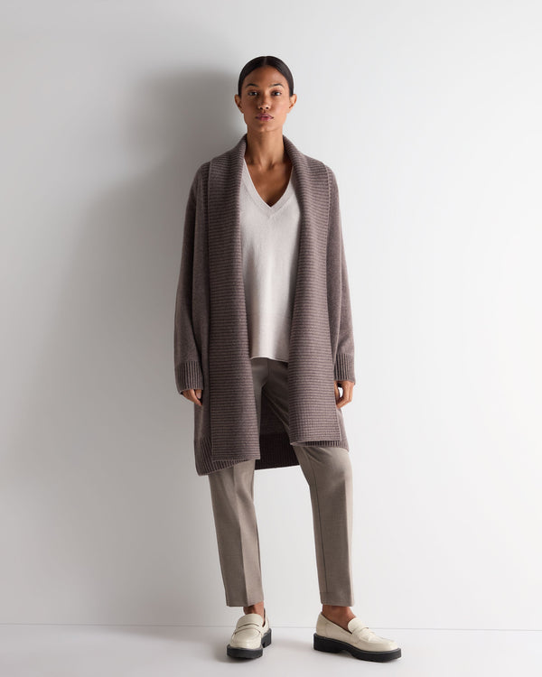 N.peal Women's Relaxed V Neck Cashmere Sweater In Frost White