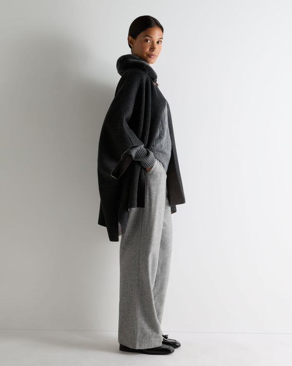 N.peal Women's Rex Collar Cape In Dark Graphite Grey