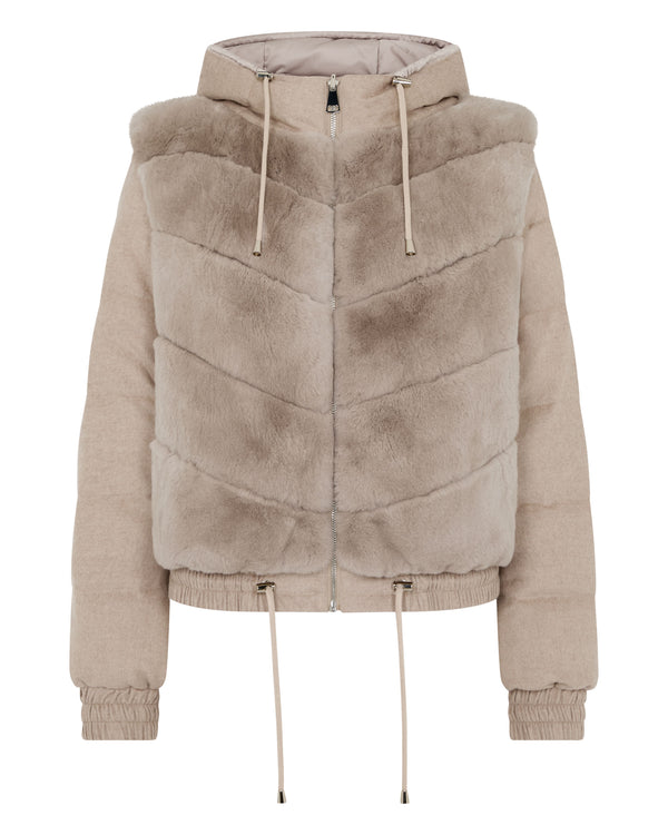 N.peal Women's Rex Front Padded Jacket In Beige Brown