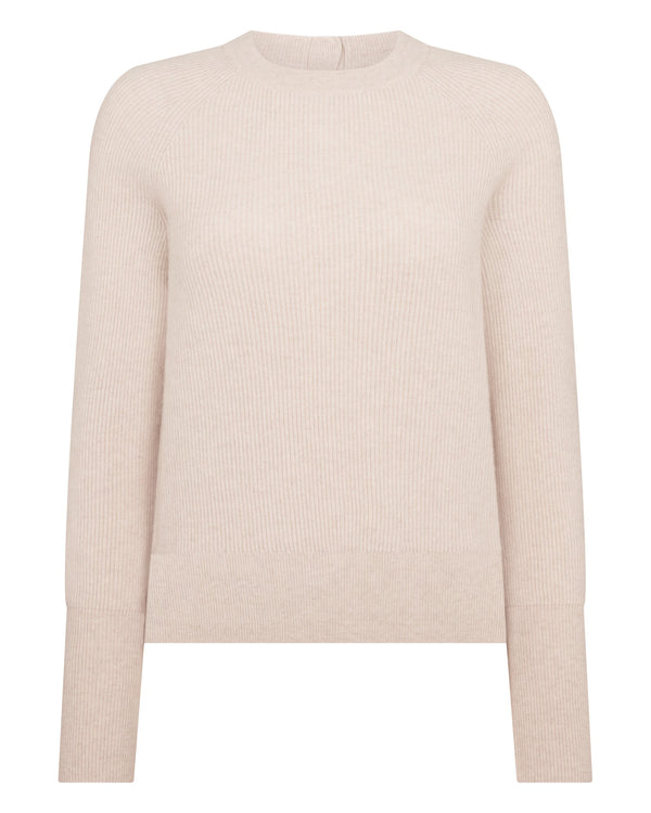 N.peal Women's Rib Raglan Cashmere Sweater In Ecru White
