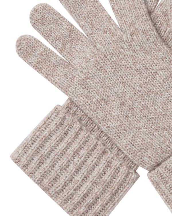 N.peal Women's Ribbed Cashmere Gloves In Basilica Beige Brown Marl