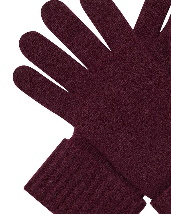 N.peal Women's Ribbed Cashmere Gloves In Bordeaux Red