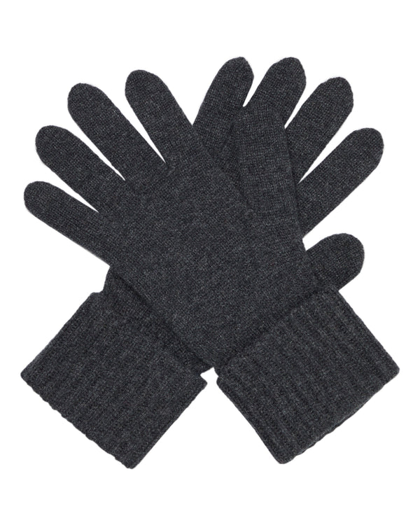 n.peal Women's Ribbed Cashmere Gloves In Dark Charcoal Grey