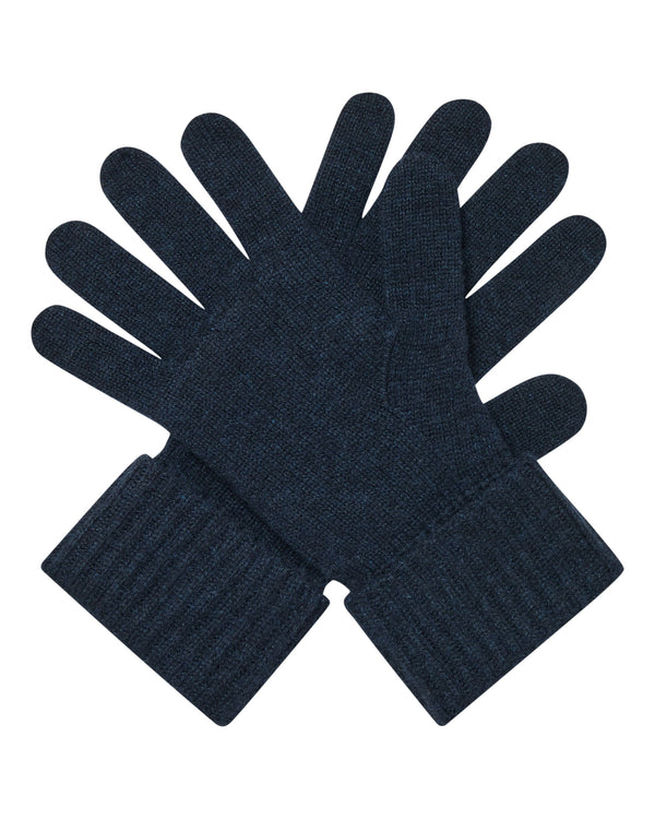 n.peal Women's Ribbed Cashmere Gloves In Indigo Blue