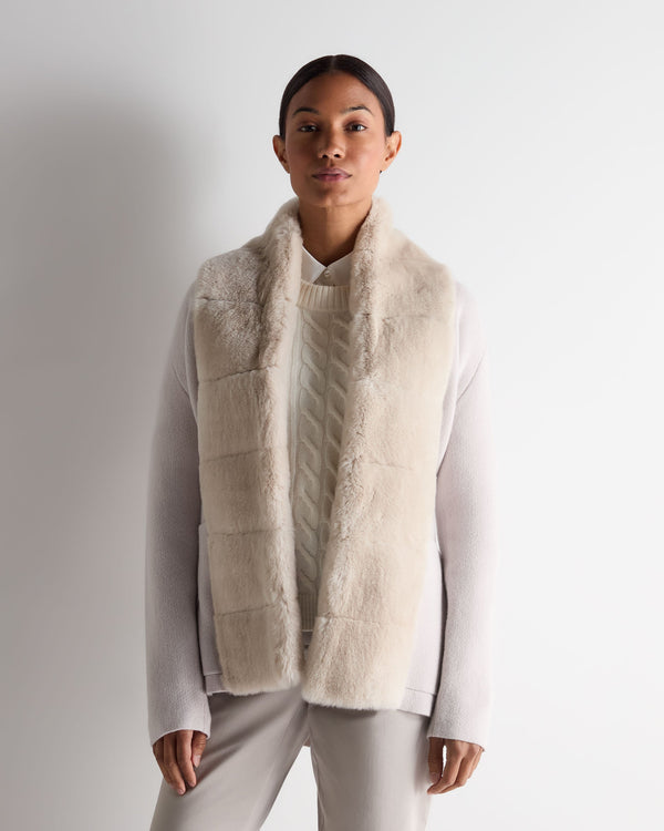 n.peal Women's Ruby Herringbone Fur Cardigan In Snow Grey