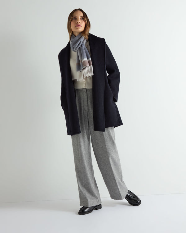 N.peal Women's Short Wool Cashmere Coat In Dark Navy