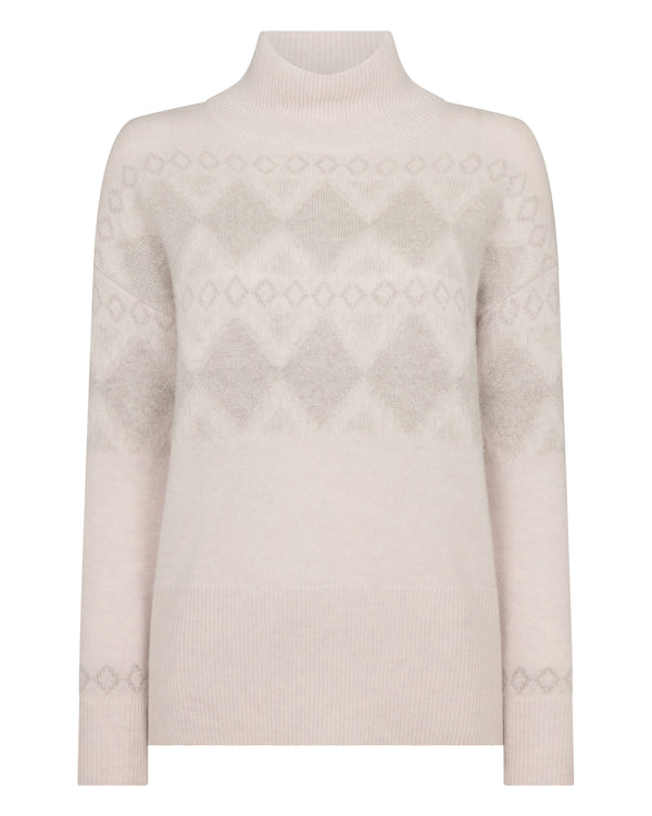 N.peal Women's Sparkle Jacquard Cashmere Sweater In Pebble Grey