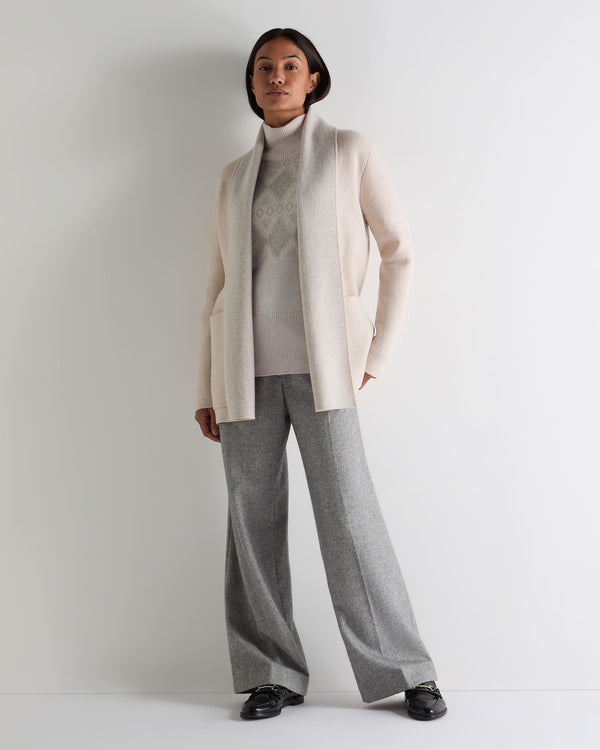 N.peal Women's Sparkle Jacquard Cashmere Sweater In Pebble Grey