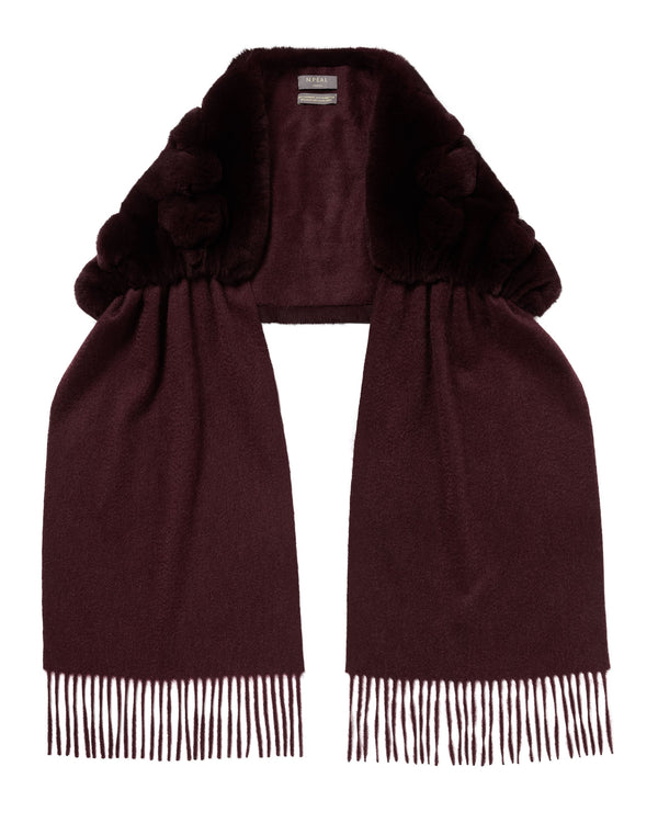 n.peal Women's St Moritz Fur Neck Scarf In Claret Red
