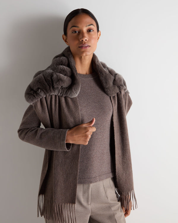 N.peal Women's St Moritz Fur Neck Scarf In Otter Brown