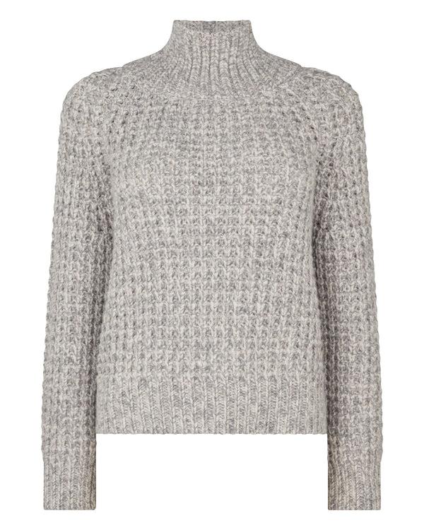 N.peal Women's Super Chunky Rib Cashmere Sweater In Flannel Grey Marl