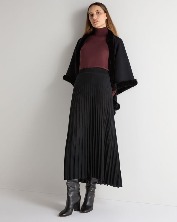 N.peal Women's Superfine Pleated Cashmere Silk Skirt In Black