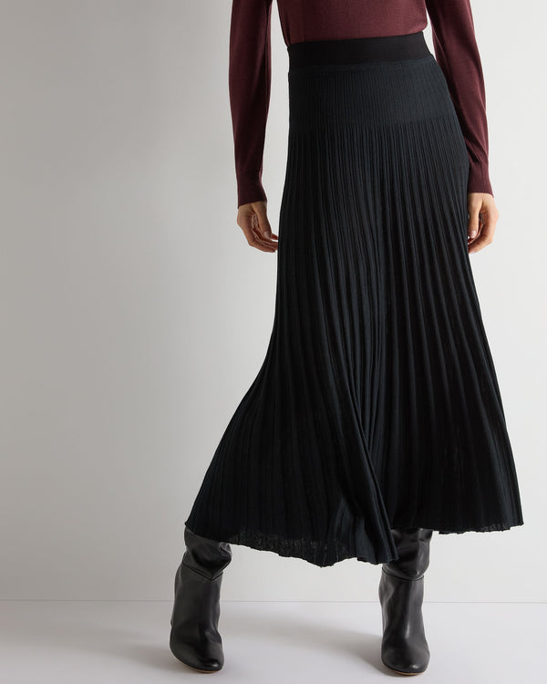n.peal Women's Superfine Pleated Cashmere Silk Skirt In Black
