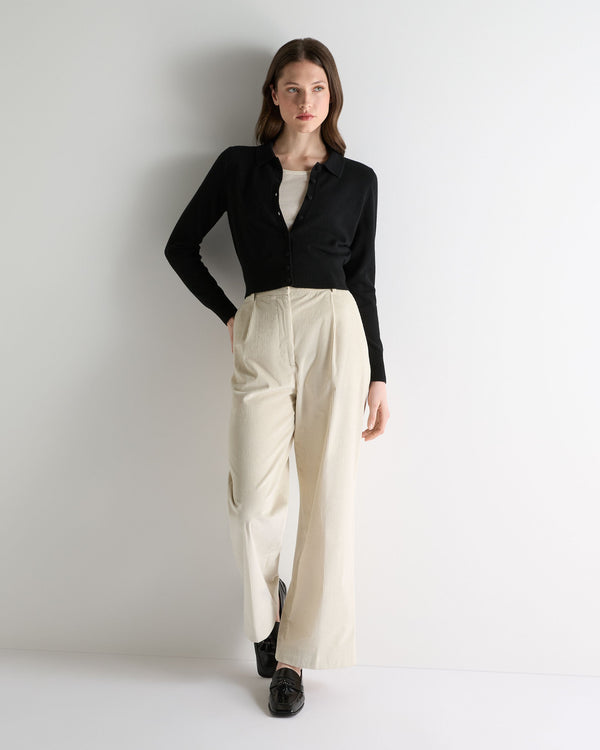 N.peal Women's Thea Collared Cashmere Cardigan In Black