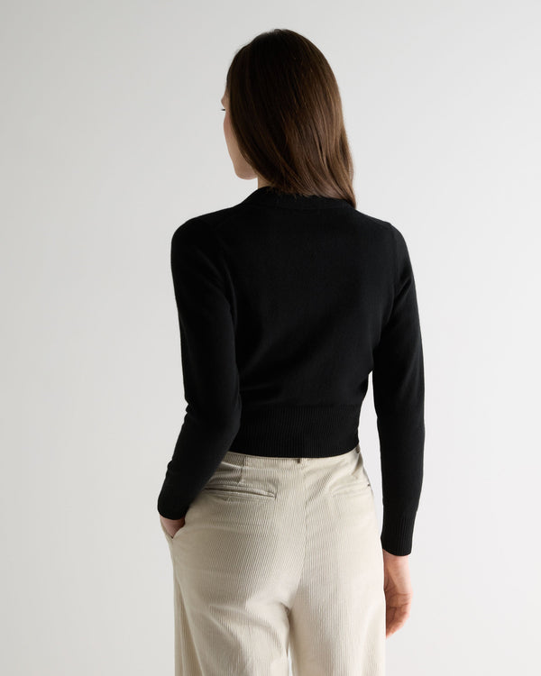 N.peal Women's Thea Collared Cashmere Cardigan In Black