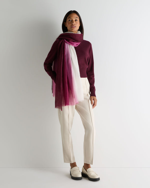 N.peal Women's Thea Collared Cashmere Cardigan In Bordeaux Red