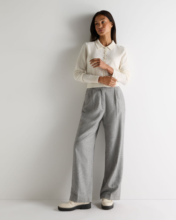 N.peal Women's Thea Collared Cashmere Cardigan In New Ivory White