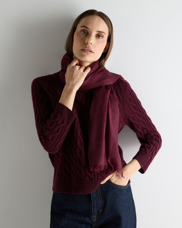 N.peal Women's Ultrafine Pashmina Cashmere Shawl In Bordeaux Red