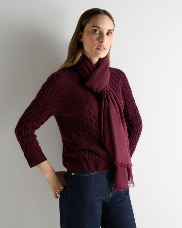 N.peal Women's Ultrafine Pashmina Cashmere Shawl In Bordeaux Red