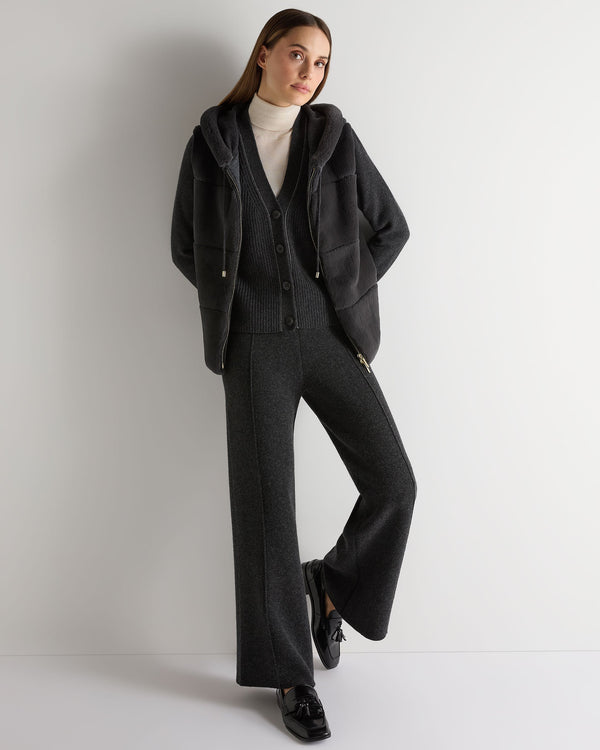 N.peal Women's V Neck Cashmere Tank Top In Deep Charcoal Grey