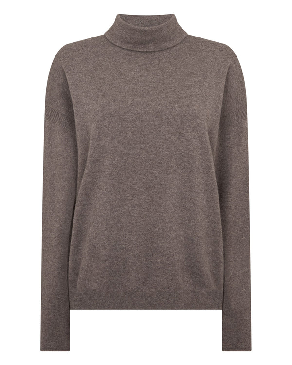 N.peal Women's Victoria Turtle Neck Cashmere Sweater In Otter Brown