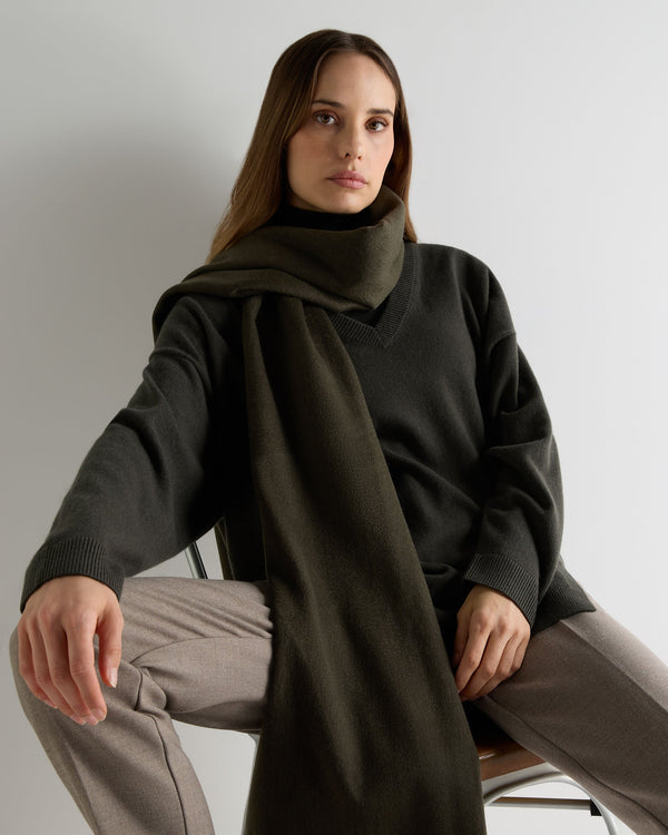 N.peal Women's Woven Cashmere Shawl In Arabica Khaki Green