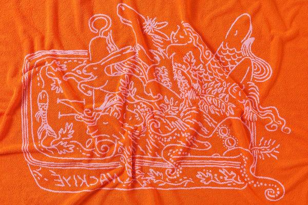 Nackiyé A Tight Ship (Standard) Beach Towel In Candy/Orange Candy/Orange