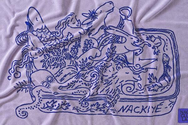 Nackiyé A Tight Ship (Standard) Beach Towel In Lavender/Sea Lavender/Sea