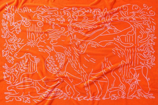 Nackiyé Fête (Large) Yacht Towel In Candy/Orange Candy/Orange