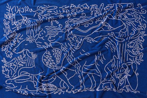 Nackiyé Fête (Large) Yacht Towel In Lavender/Sea Lavender/Sea