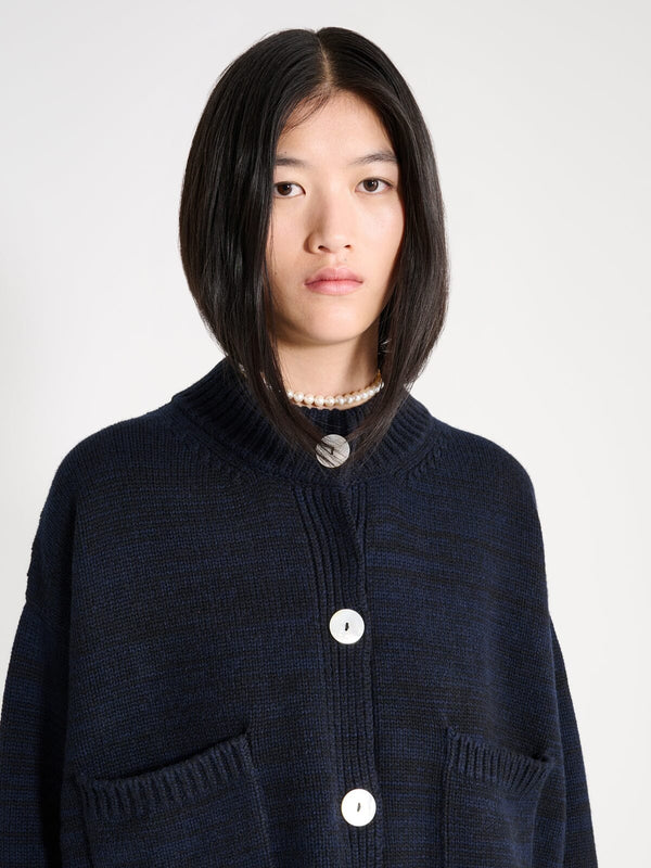 Nackiyé Icebreaker Cashmere Cardigan Marine Melange