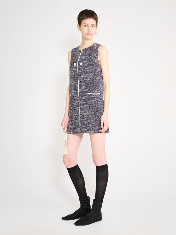 Nackiyé Bonjour Tweed Mini Dress Tweed Noir