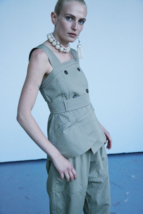 Nackiyé Cairo Double Breast Top Sage