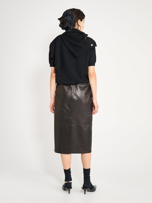 Nackiyé Crayon Leather Skirt Noir