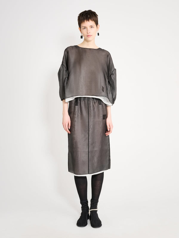 nackiyé Crayon Organza Skirt Noir Organza