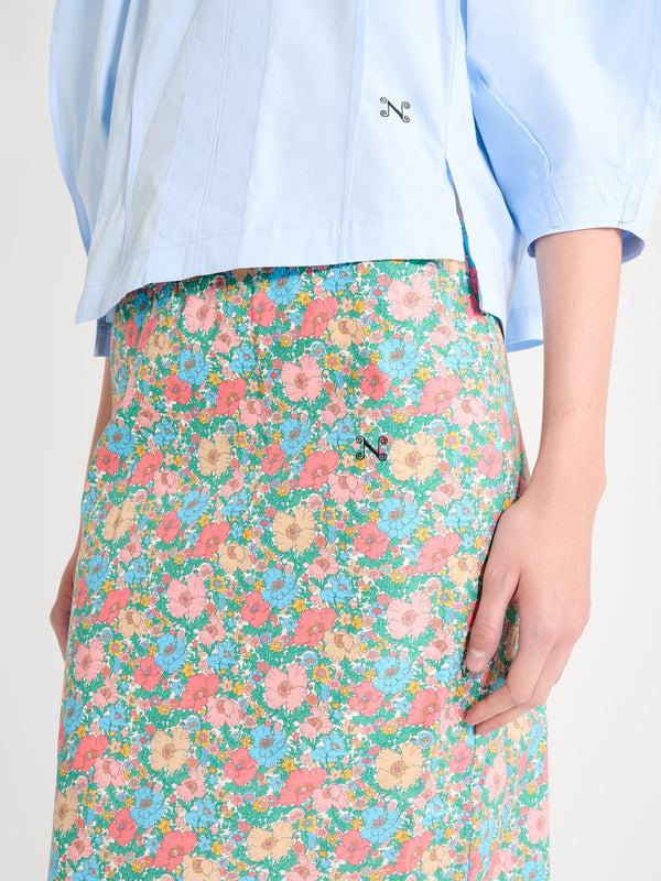Nackiyé Crayon Skirt Green Flower Bomb