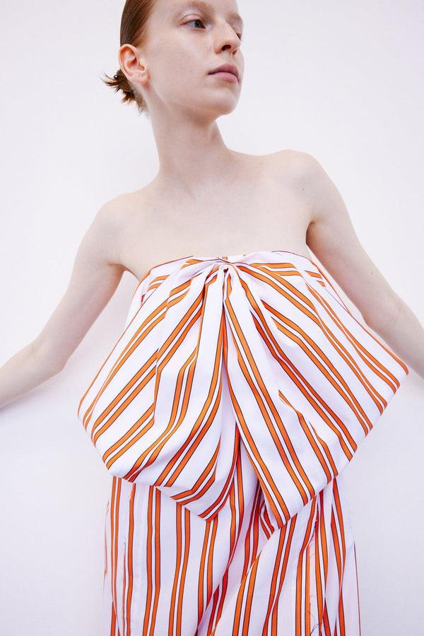 Nackiyé Dance Floor Dress Orange Stripe