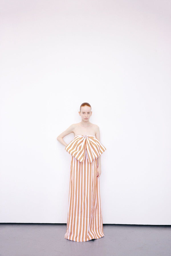 Nackiyé Dance Floor Dress Orange Stripe