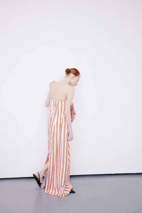 Nackiyé Dance Floor Dress Orange Stripe