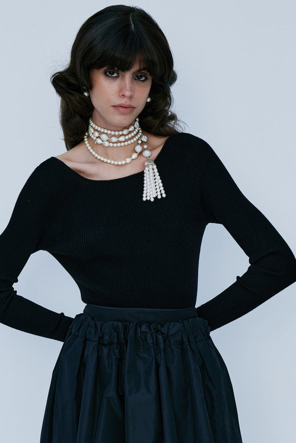 Nackiyé Dancer Knit Top Noir