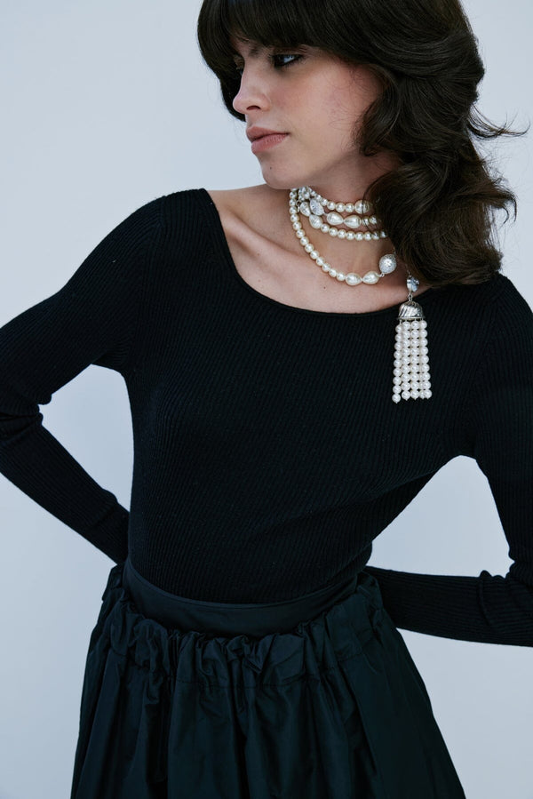 Nackiyé Dancer Knit Top Noir