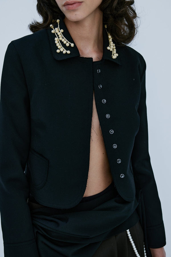 Nackiyé Embroidered Little Jacket Noir