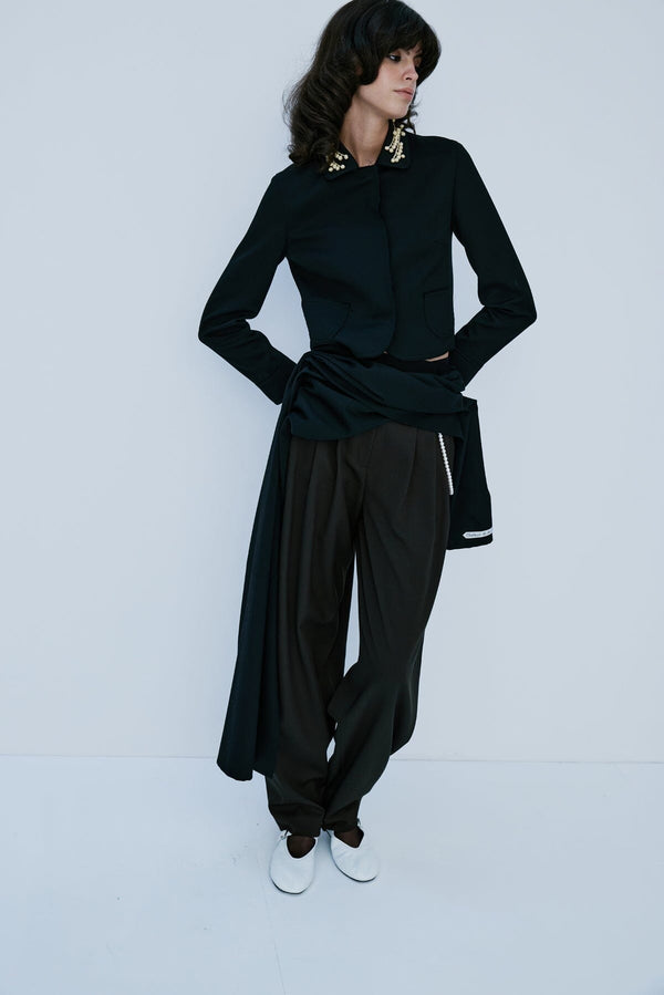 Nackiyé Embroidered Little Jacket Noir