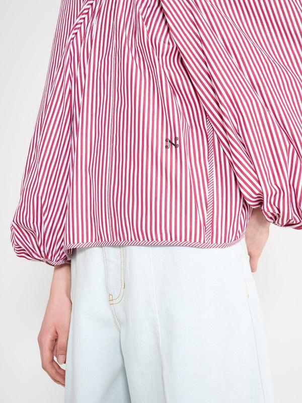 Nackiyé Grand Bazaar Top Burgundy Stripe