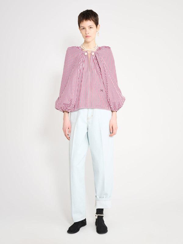 nackiyé Grand Bazaar Top Burgundy Stripe