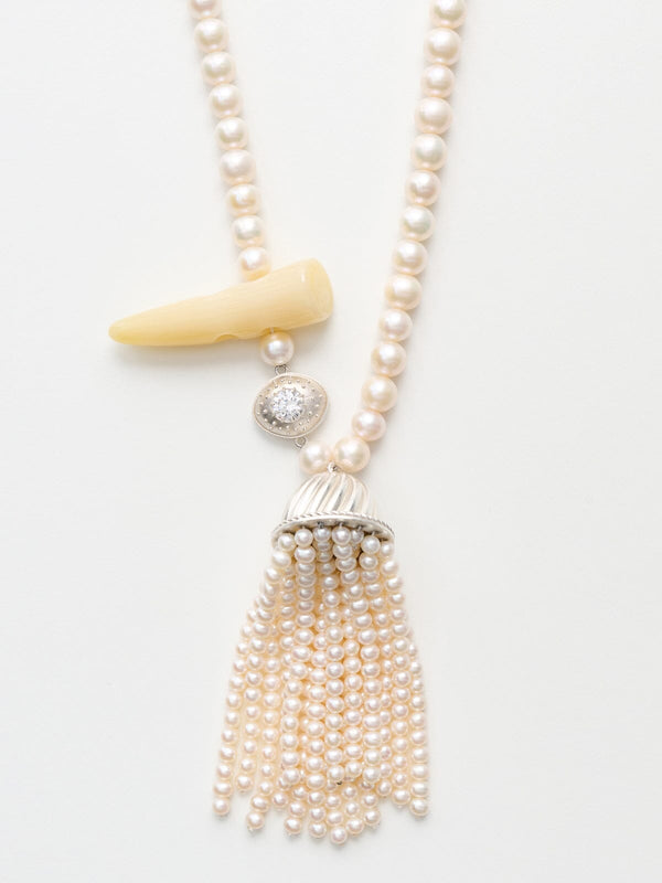 Nackiyé Grande Rengin Pearl Necklace White