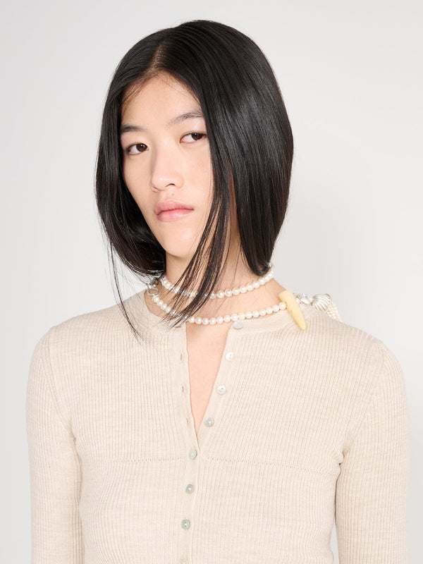 Nackiyé Grande Rengin Pearl Necklace White